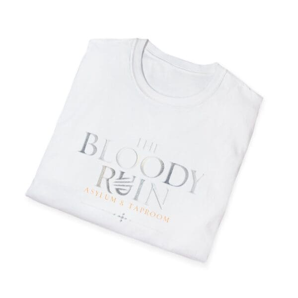 White t-shirt with "The Bloody Ruin" logo.