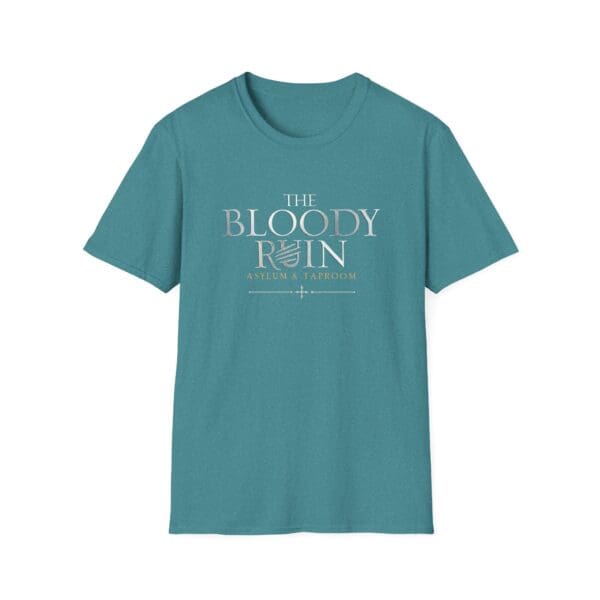 Teal t-shirt with "The Bloody Ruin" logo.