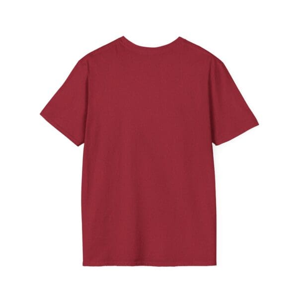 Red short-sleeve t-shirt, back view.