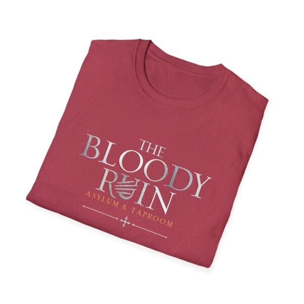 Red t-shirt with "The Bloody Ruin" logo.