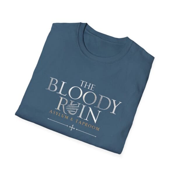 Blue t-shirt with "The Bloody Ruin" logo.