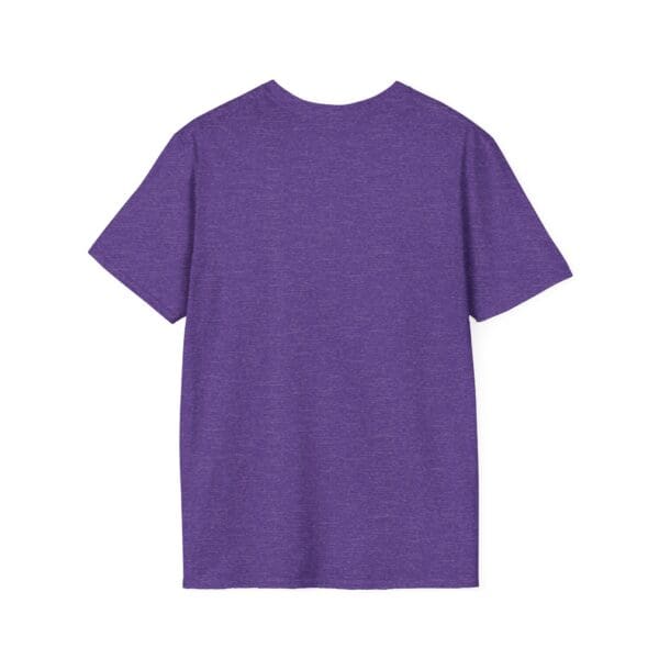 Purple short-sleeve t-shirt, back view.