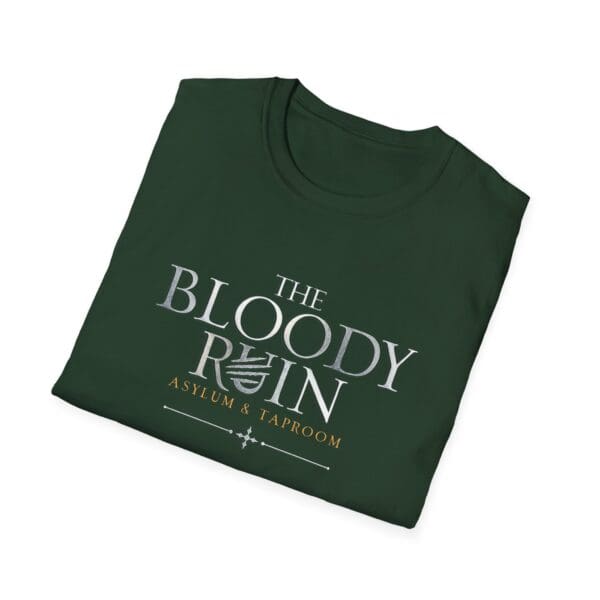 Green t-shirt with "The Bloody Ruin" logo.