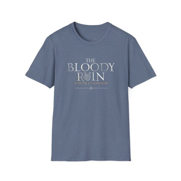 Blue t-shirt with "The Bloody Ruin" logo.