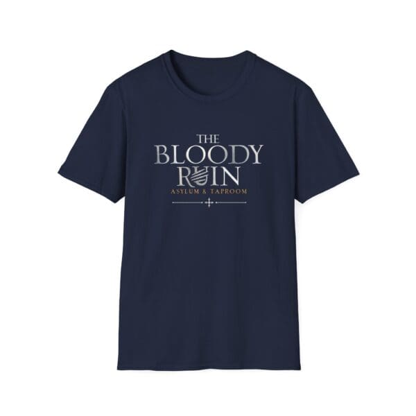 Navy shirt featuring "The Bloody Ruin" logo.