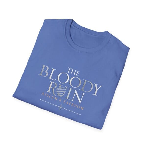 Blue t-shirt with "The Bloody Ruin" logo.