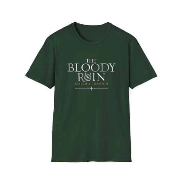 Dark green t-shirt with Bloody Ruin logo.