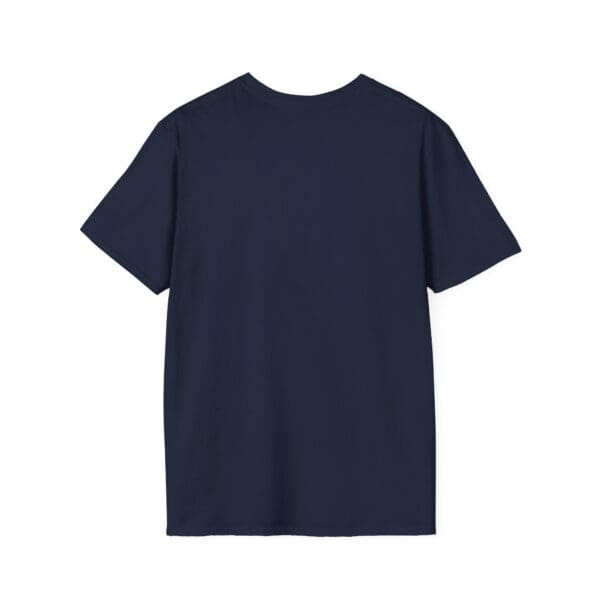 Navy blue t-shirt viewed from the back.