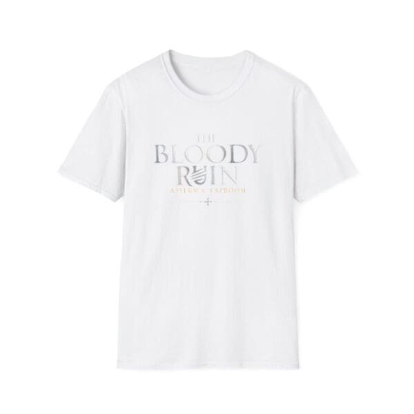 White t-shirt with "The Bloody Ruin" logo.